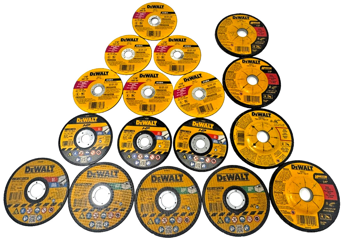 DEWALT Cutting Grinding Wheel Bundle Angle Grinder Disc Lot Metal Steel