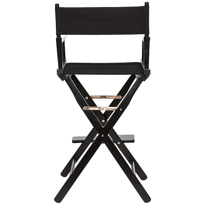 30 Inch Director Chair Solid Wood Folding Portable Events Schools Comfort Black
