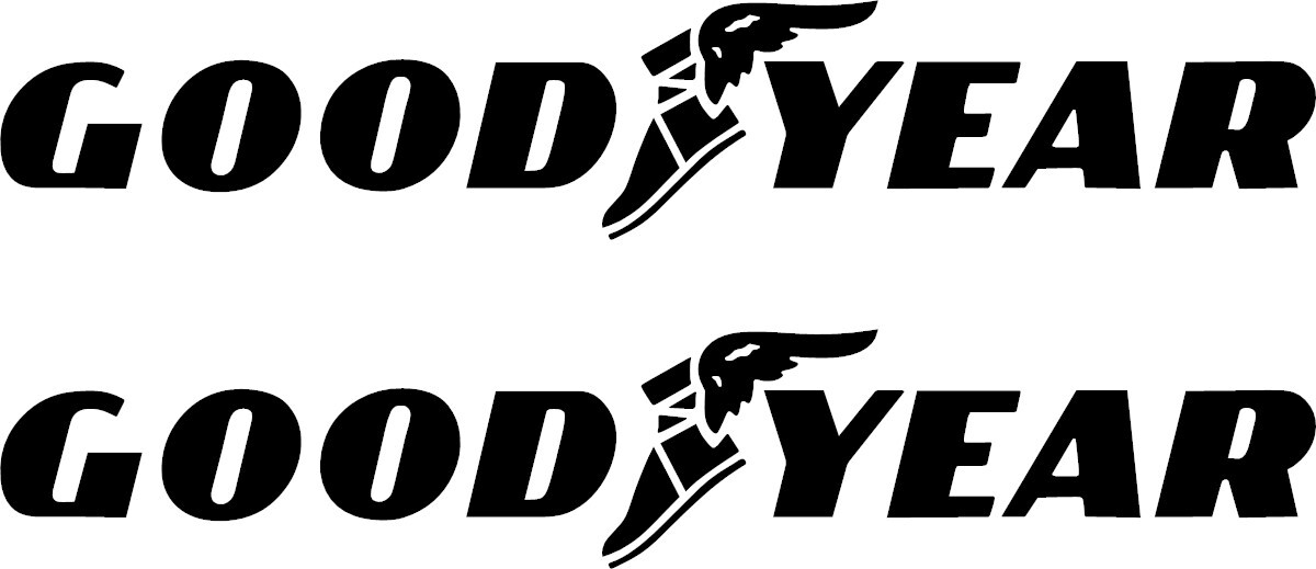 2x Goodyear Sponsor Vinyl Decal Stickers; Cars, Racing, drift, hotrod, tuner
