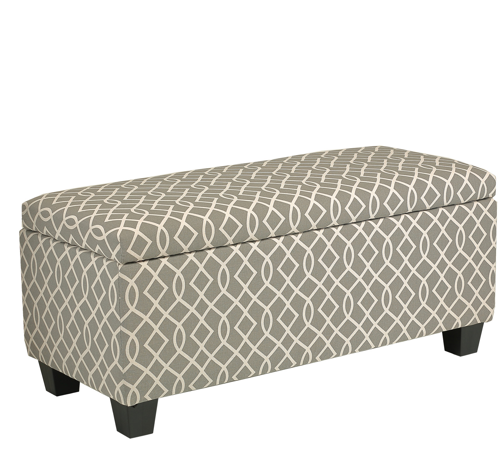 Cortesi Home Kiki Upholstered Storage Ottoman, Grey Pattern
