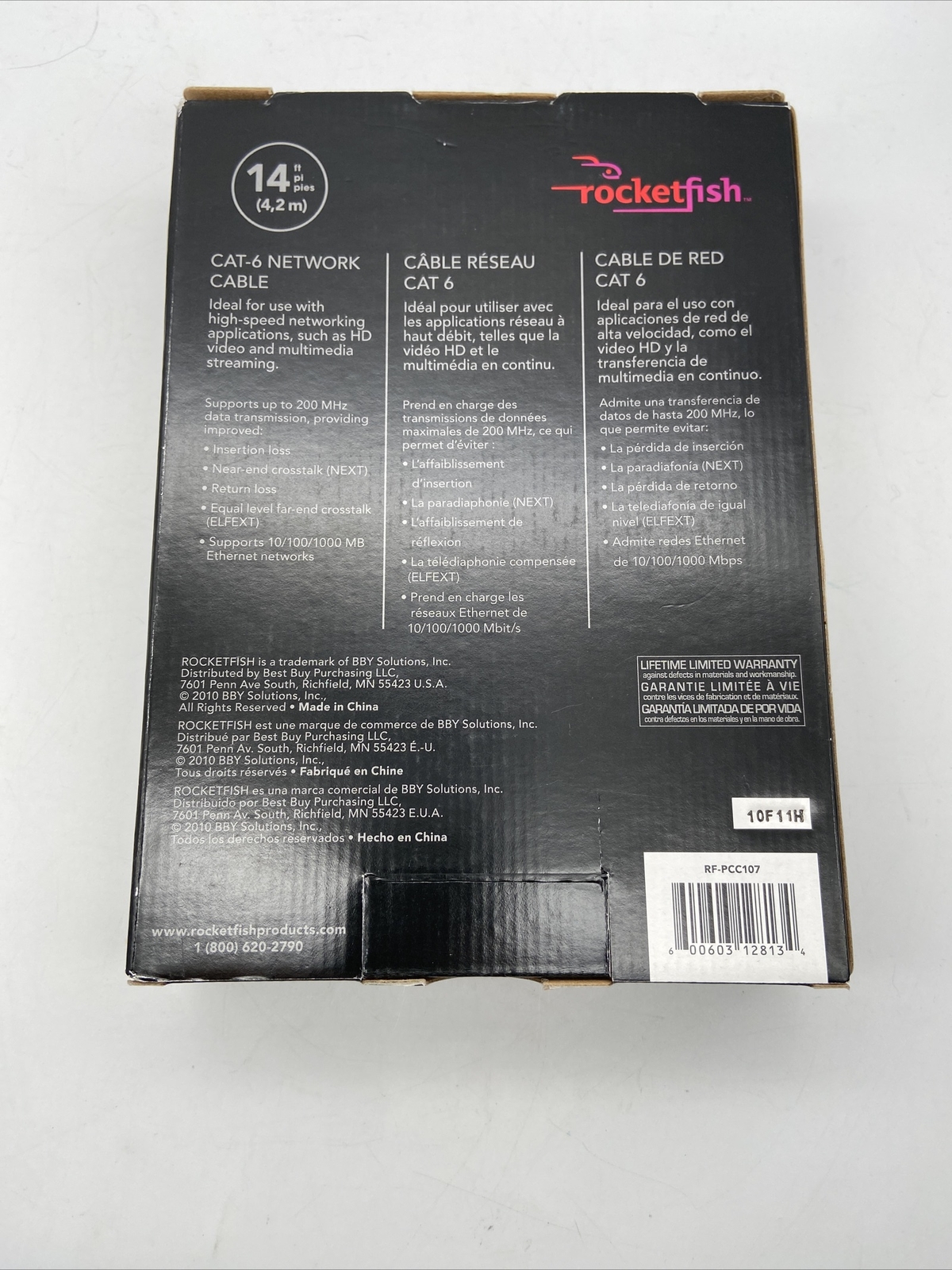 Rocketfish 14' Cat-6 Network Cable Multi Model: RF-PCC107 - New