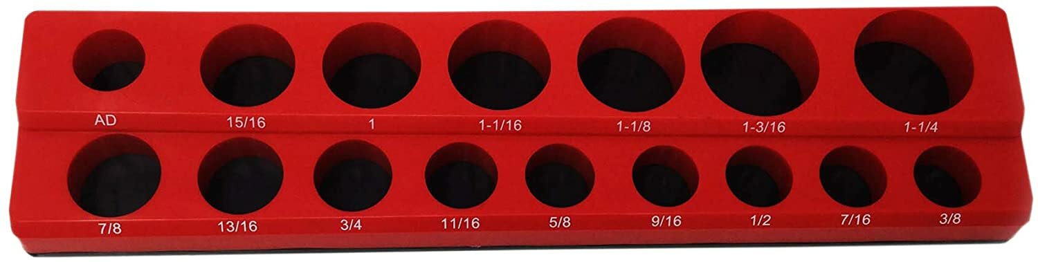 Industro 116 RD SAE+117 BL Metric ½ Drive Magnetic Socket Holders 33 Sockets+2AD
