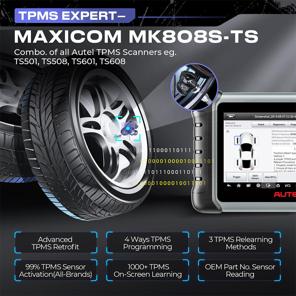 Autel MK808S-TS as MaxiSys MS906TS Diagnostic Scanner Bluetooth Code Reader TPMS