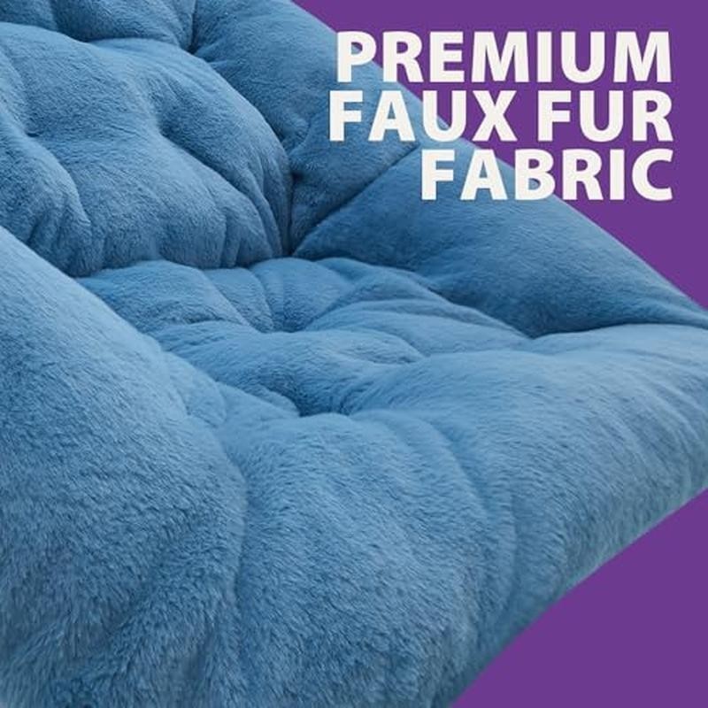 Comfy Saucer Chair for Adults Soft Stable Faux Fur Fold Faux Fur Multipurpose US