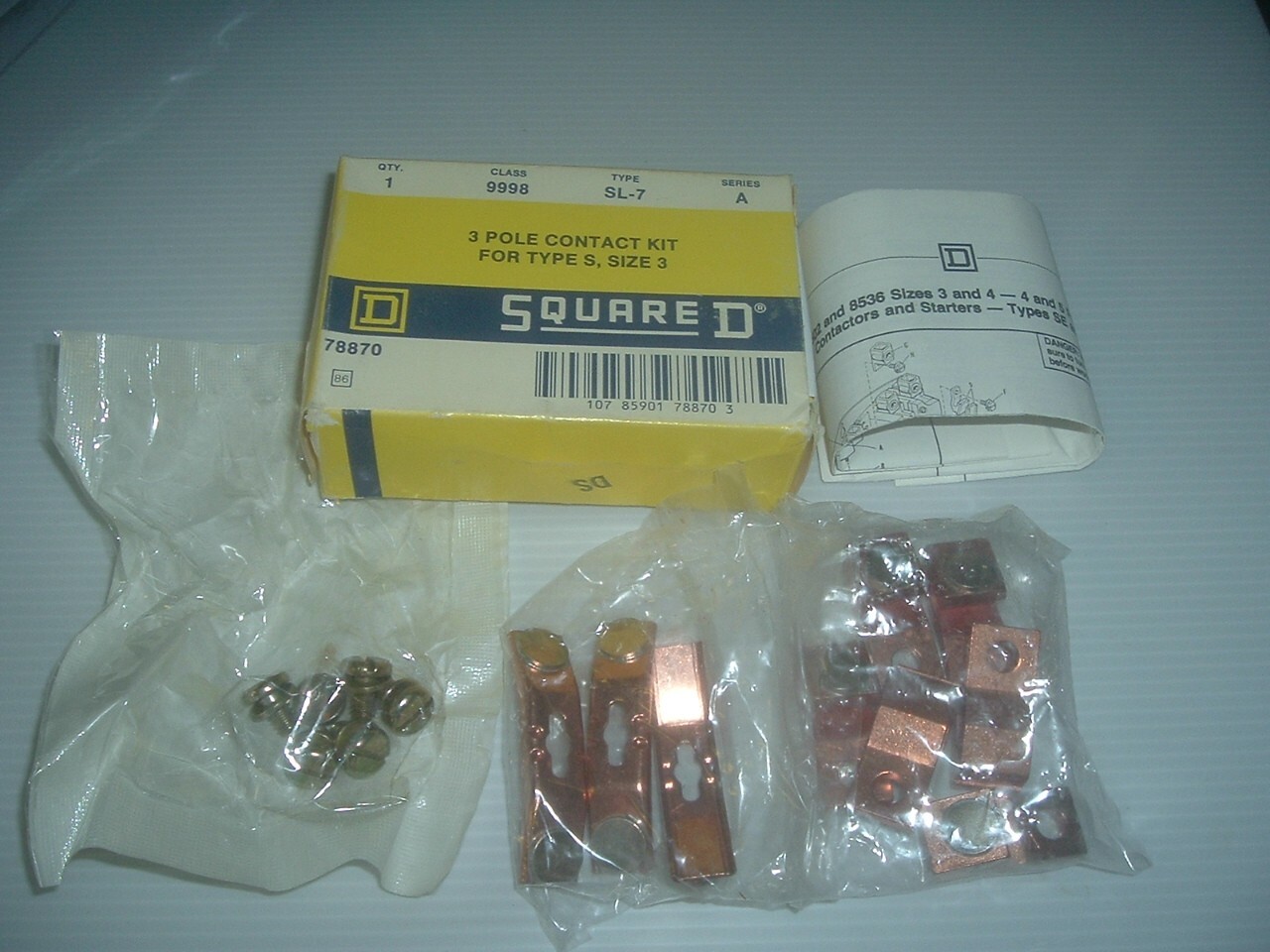 NEW SEALED IN BAGS  Square D 9998SL7 Size3  Contact Kit 3 Pole  9998 SL7  78870