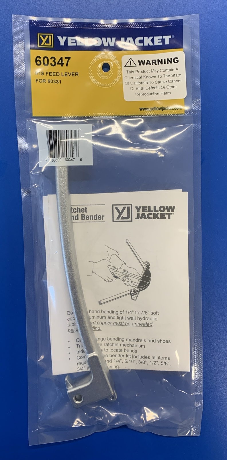 YELLOW JACKET FEED LEVER FOR RATCHET TUBE BENDER 60347