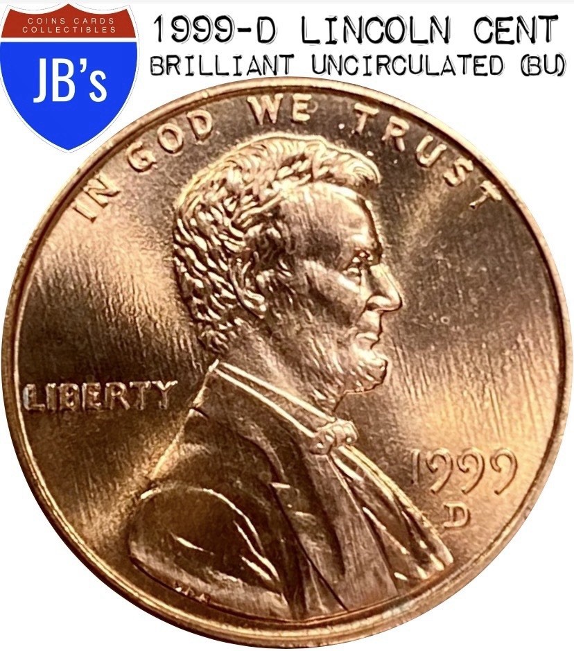 1999-D Lincoln Memorial Cent Penny 1c - BRILLIANT UNCIRCULATED (BU)