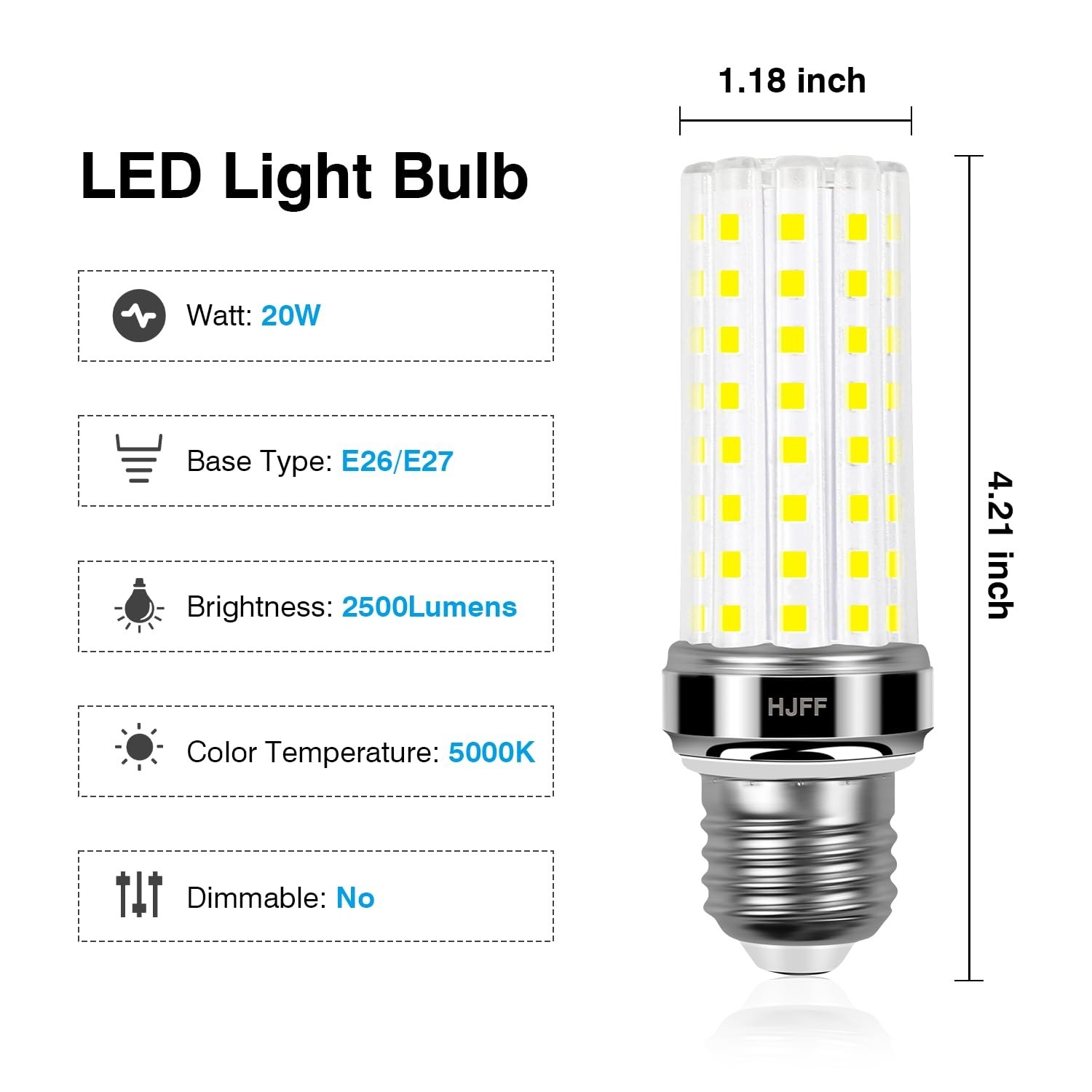 6 Pack LED Corn Light Bulb 200w Equivalent 2500 Lumen 5000K Cool Daylight Whi...
