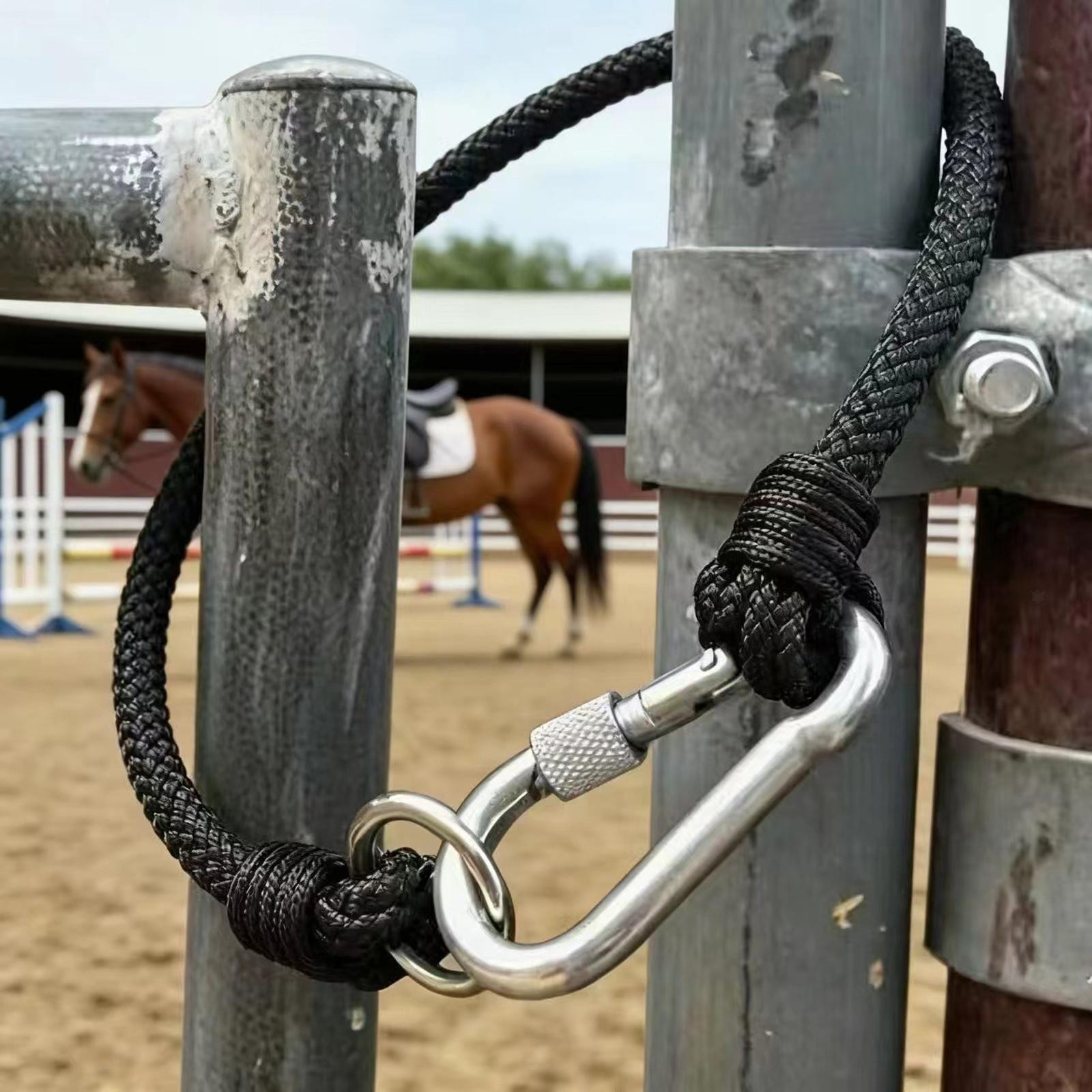 Braided Rope Tie with Snaps Hook Equestrian Accessories Horse Tack Portable