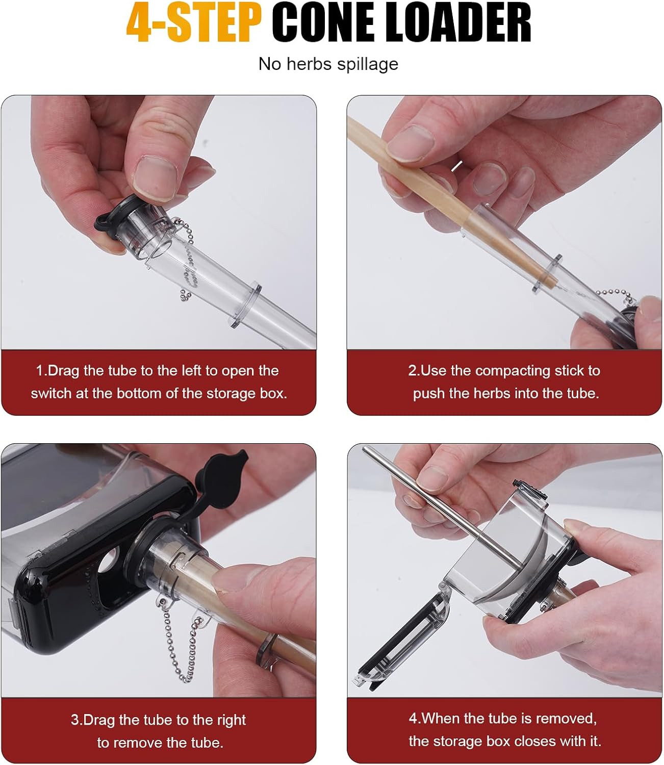 Portable Tobacco Blunt Roller Cone Loader - Manual Joint Roller with Rolling...