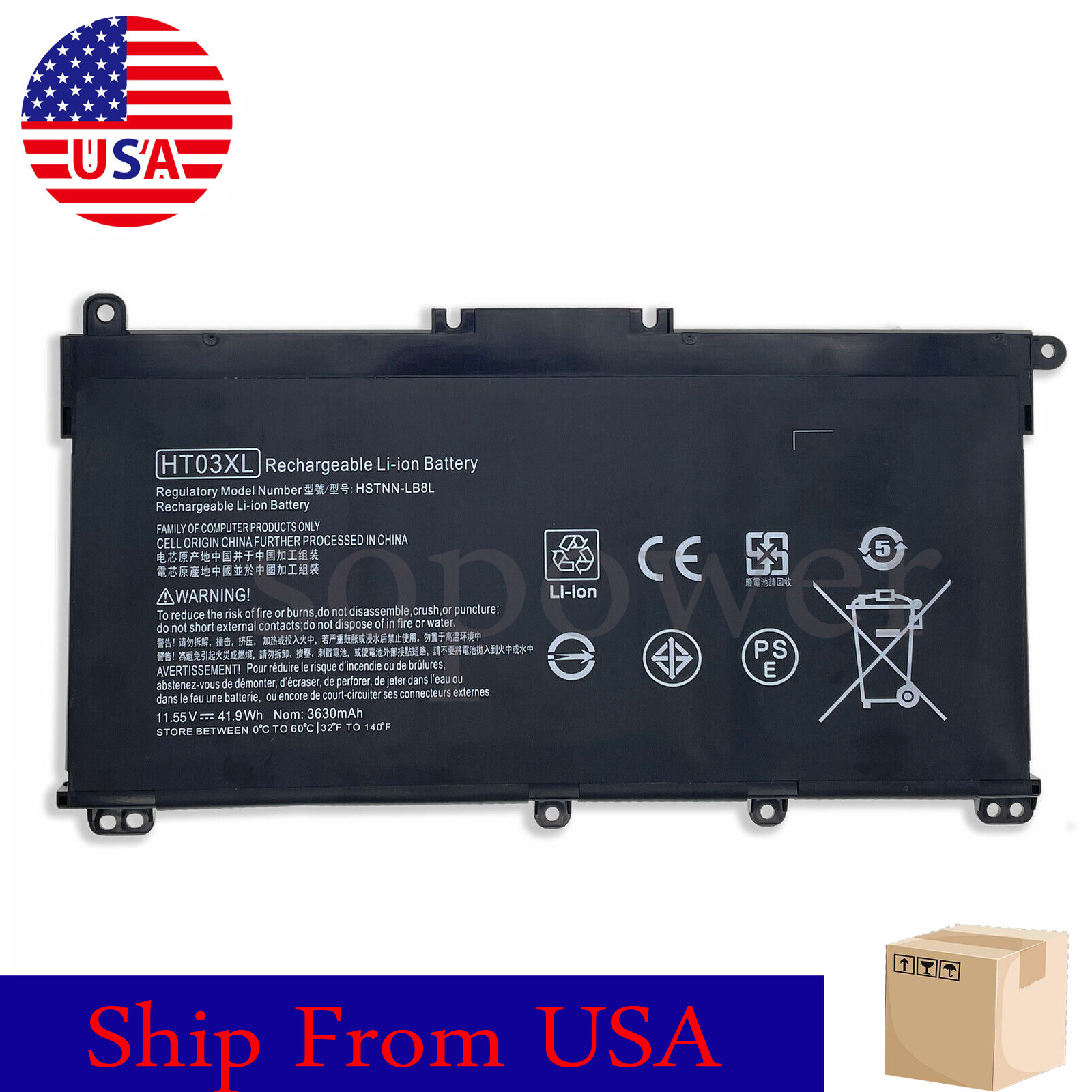 New HT03XL Battery HP Pavilion x360 14-dh 14-dh1018tu 14m-dh1003dx 14t-dh