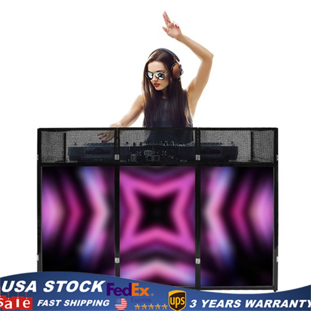 23“x73” DJ Booth Table Foldable DJ Stand Free Standing DJ Booth Stand 20kg max.