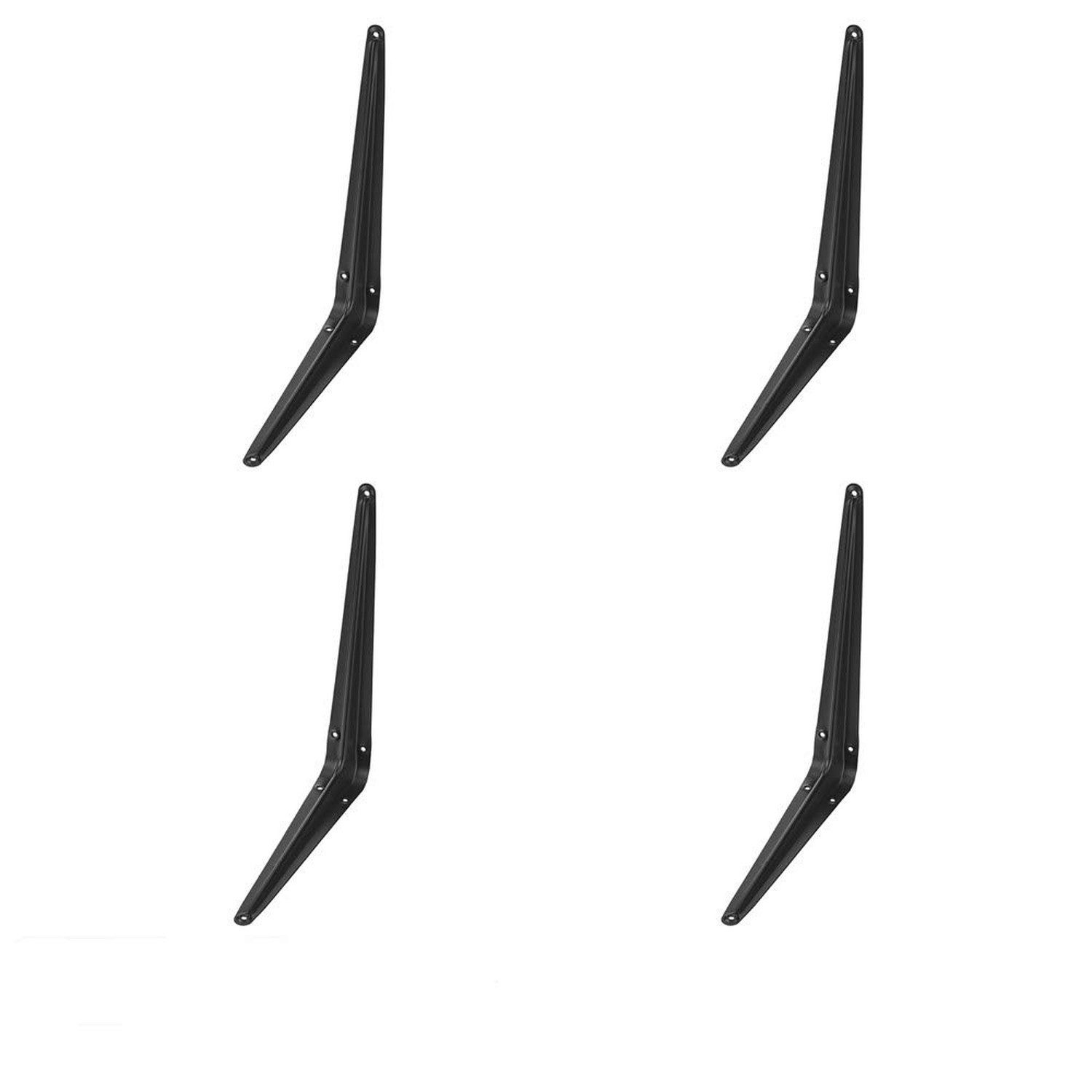 Black Shelf Bracket 10" x 12", Wall Mounted Shelf Supports 12 Inch, 4 Pack, S...
