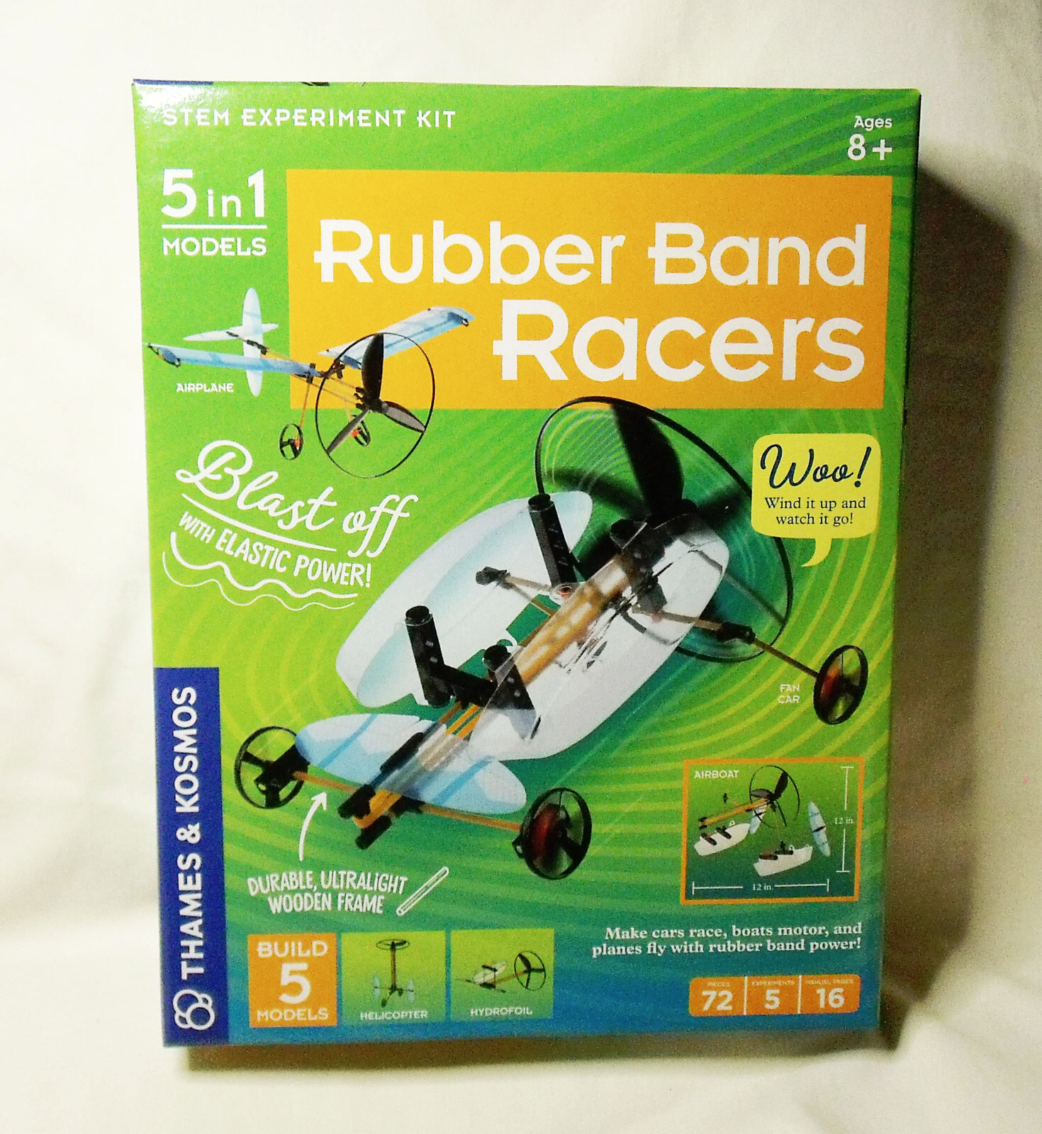 Rubber Band Racers 5-in-1 STEM Experiment Kit (new, open box)