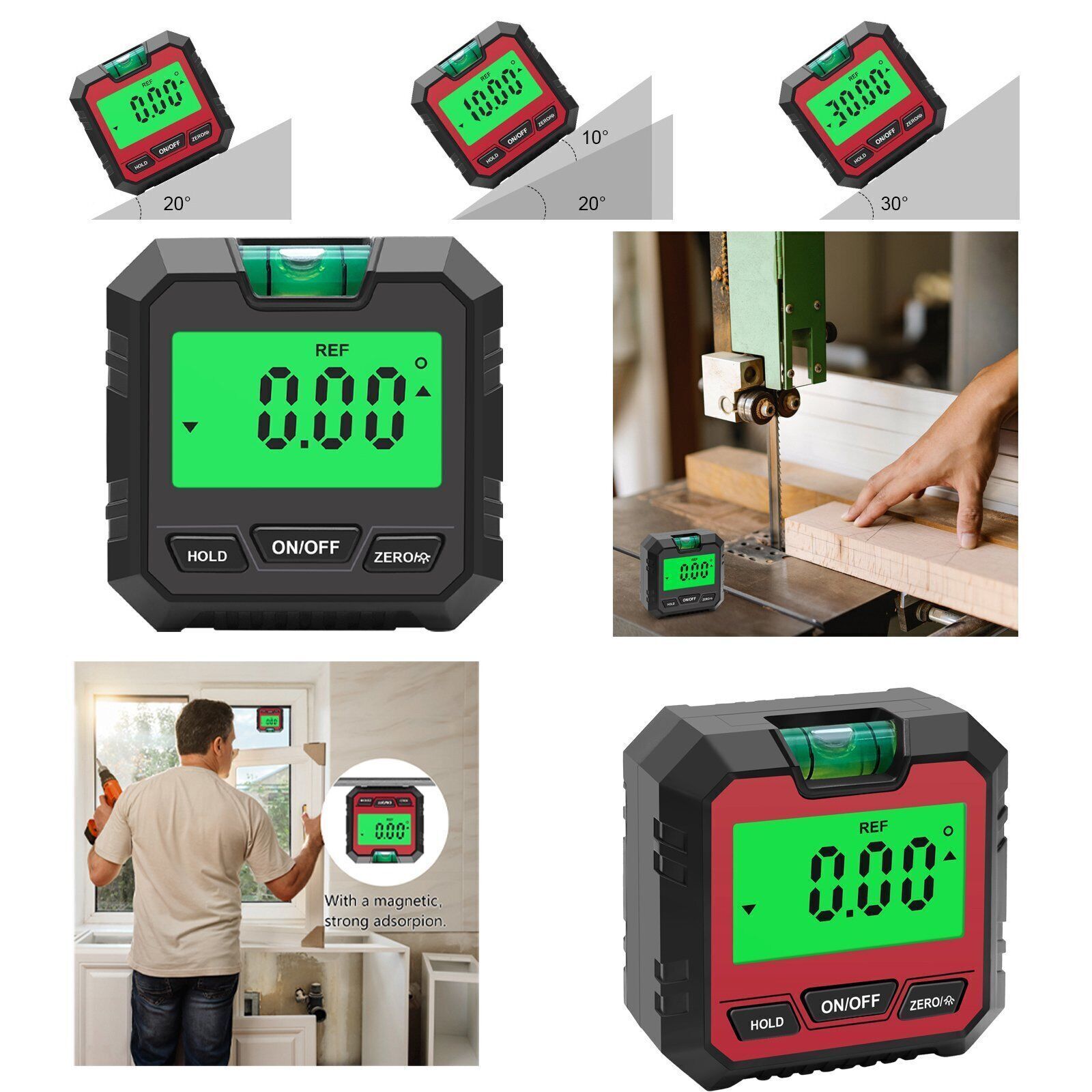 360° LCD Magnetic Digital Inclinometer Protractor Level Box Gauge Angle FinderI5