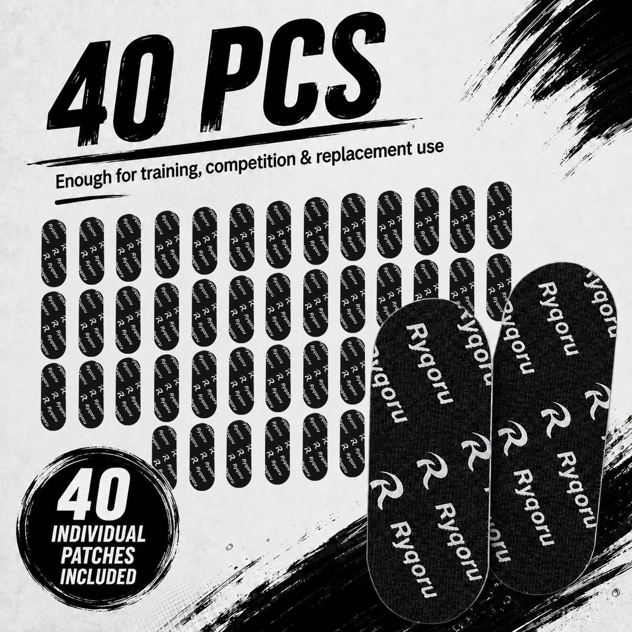 Ryqoru 40 PCS Bowling Thumb Tape, Finger Strips, Fast Release Insert Black