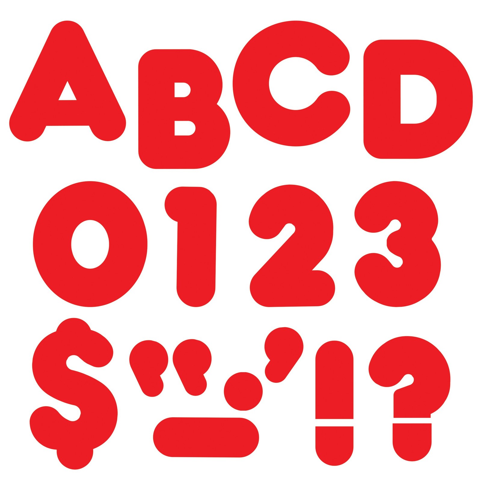 Red 4Inch Casual Uppercase Ready Letters Alphabet Bulletin Board Decor