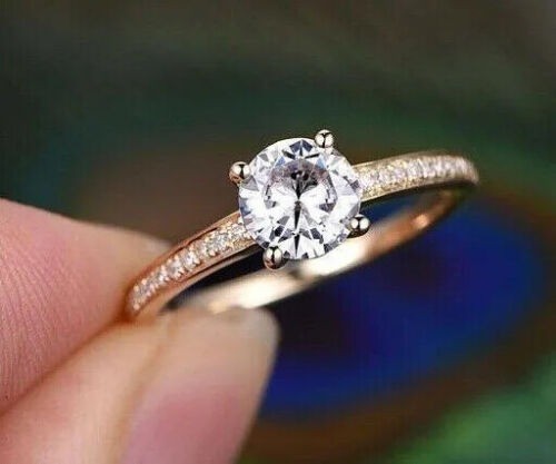 White Diamond 1.80 Ct Round Cut Lab-Created Wedding Ring 14K Yellow Gold FN