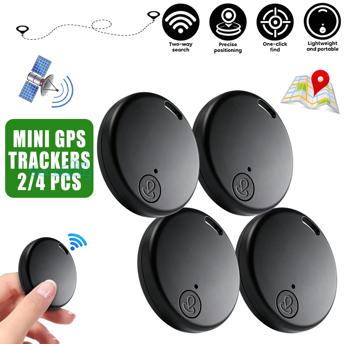 For IOS Android 4Pcs Bluetooth GPS Smart Tag Air Key Pet Finder Tracker Locator