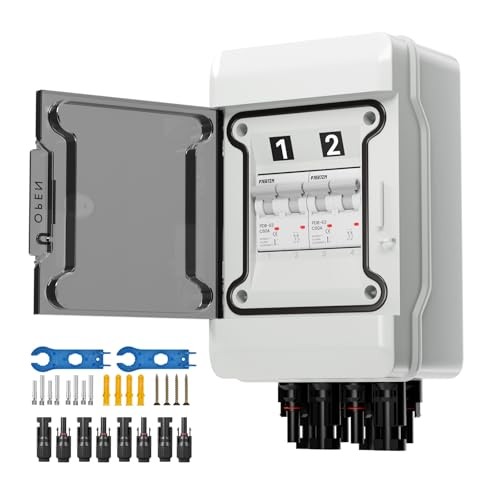 Solar Panel Disconnect Switch with 1000V DC 60Amp Circuit Breakers 60A 2String