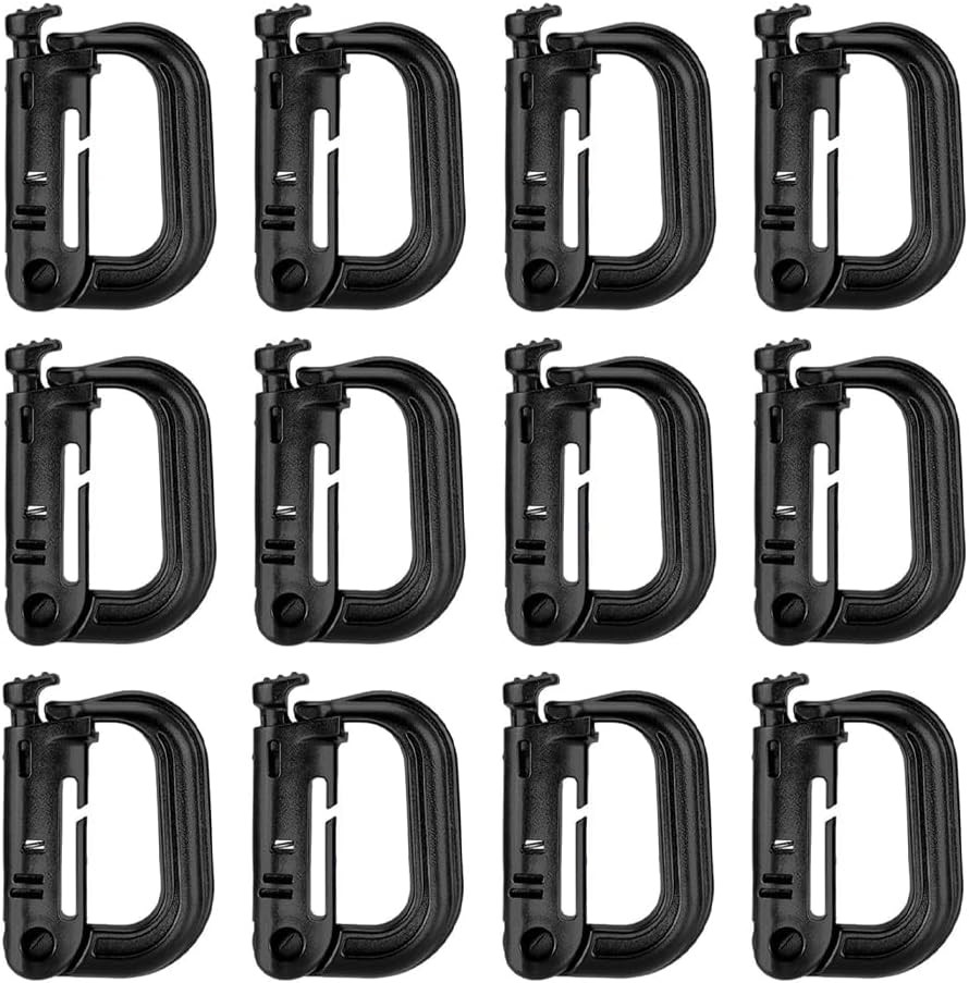 12 Pack Multipurpose D-Ring Grimlock⭐ Locking for Molle Webbing Molle ⭐Clip