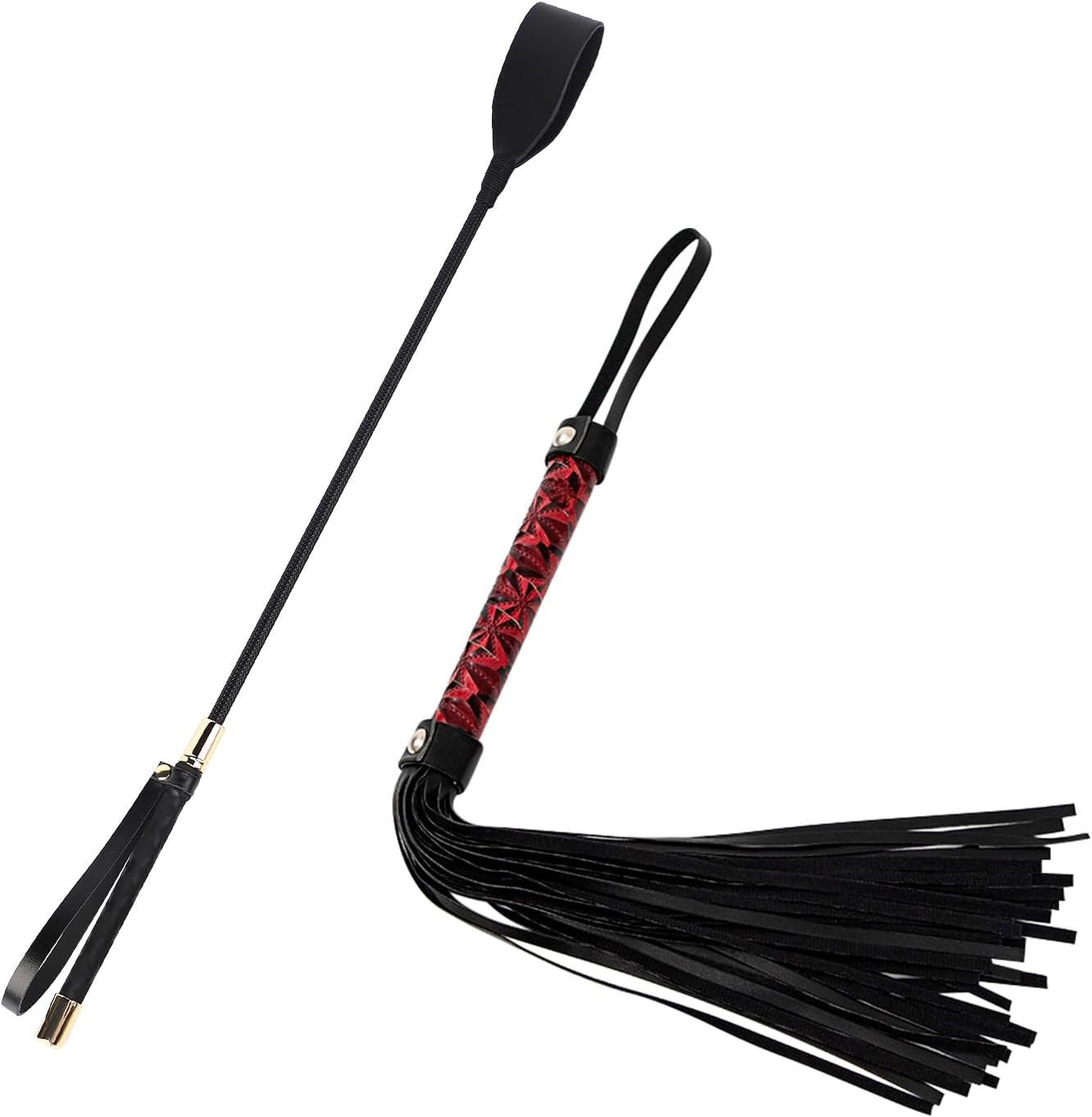 Horse Riding Crop Set, Durable Faux Leather Equestrian Crop for Horse Training,