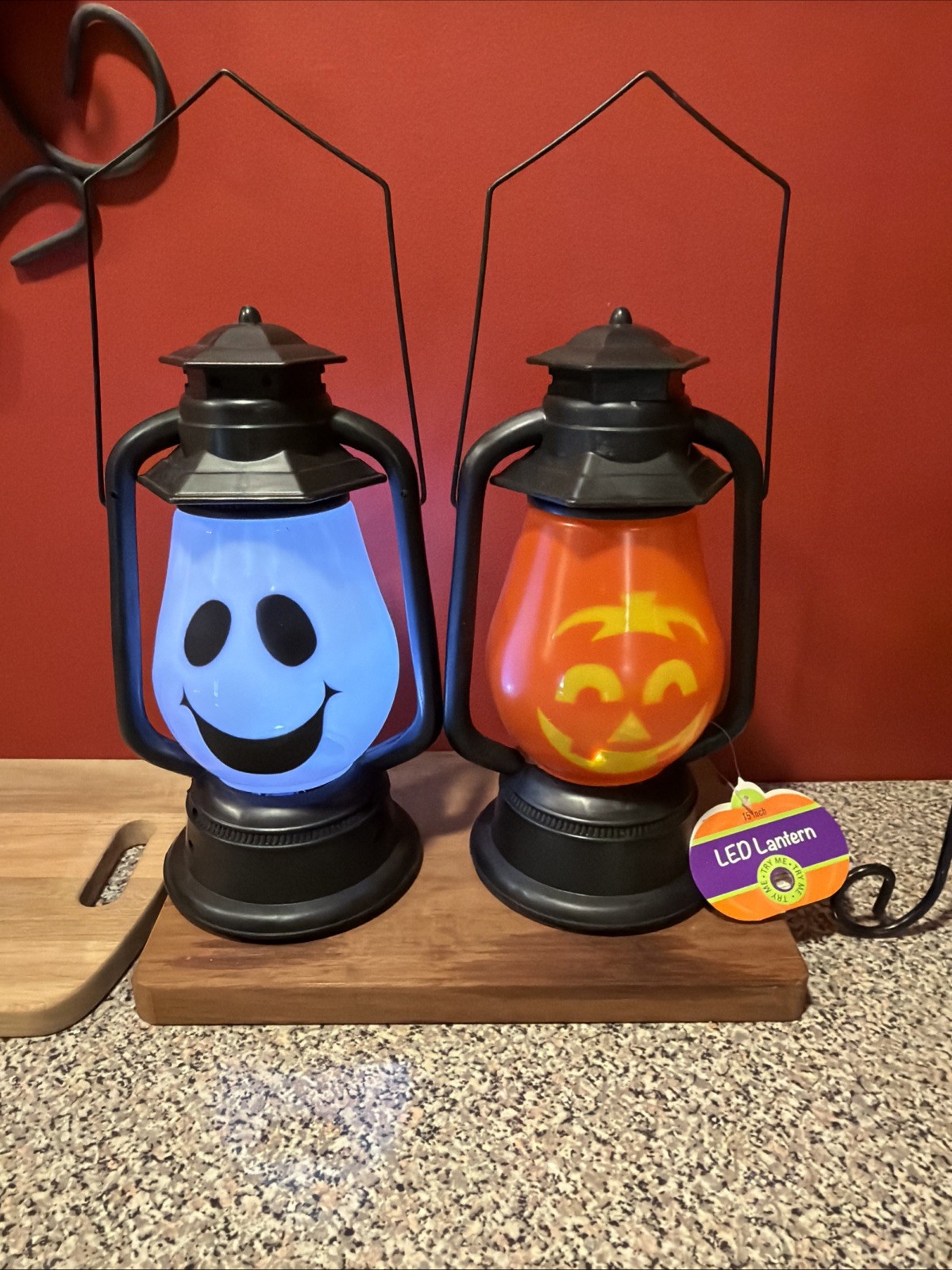 Light Up Pumpkin & Ghost  Face Lantern Halloween Décor Sounds