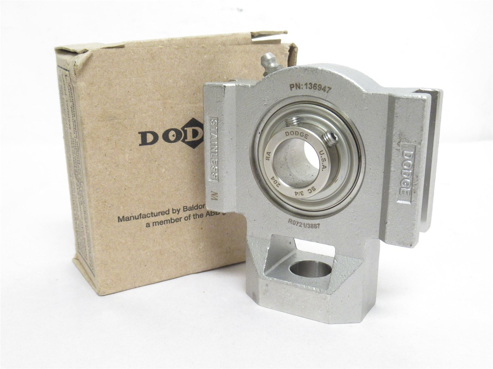 242792 New In Box; Dodge WSTU-SCEZ-012-SHCR Take-Up Bearing 136947; SS; 3/4"ID