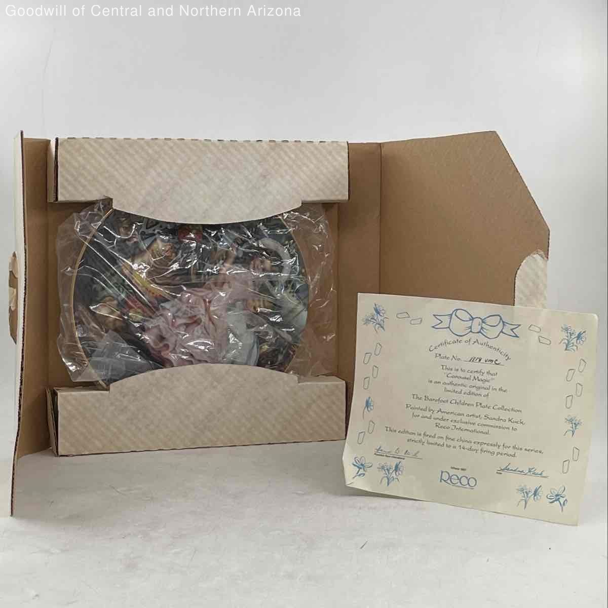 Reco "Carousel Magic " Plate By Sandra Kuck W/ Certificate Of Authenticity