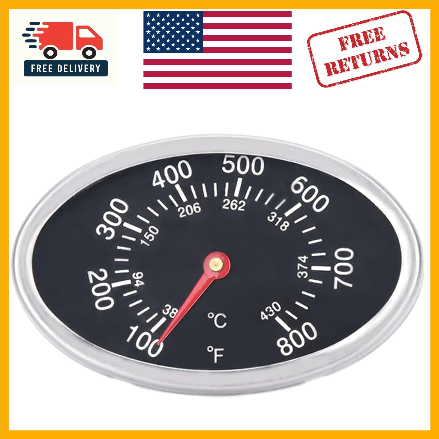 3-Inch Stainless Steel Heat Indicator - Compatible with Major Gas Grills