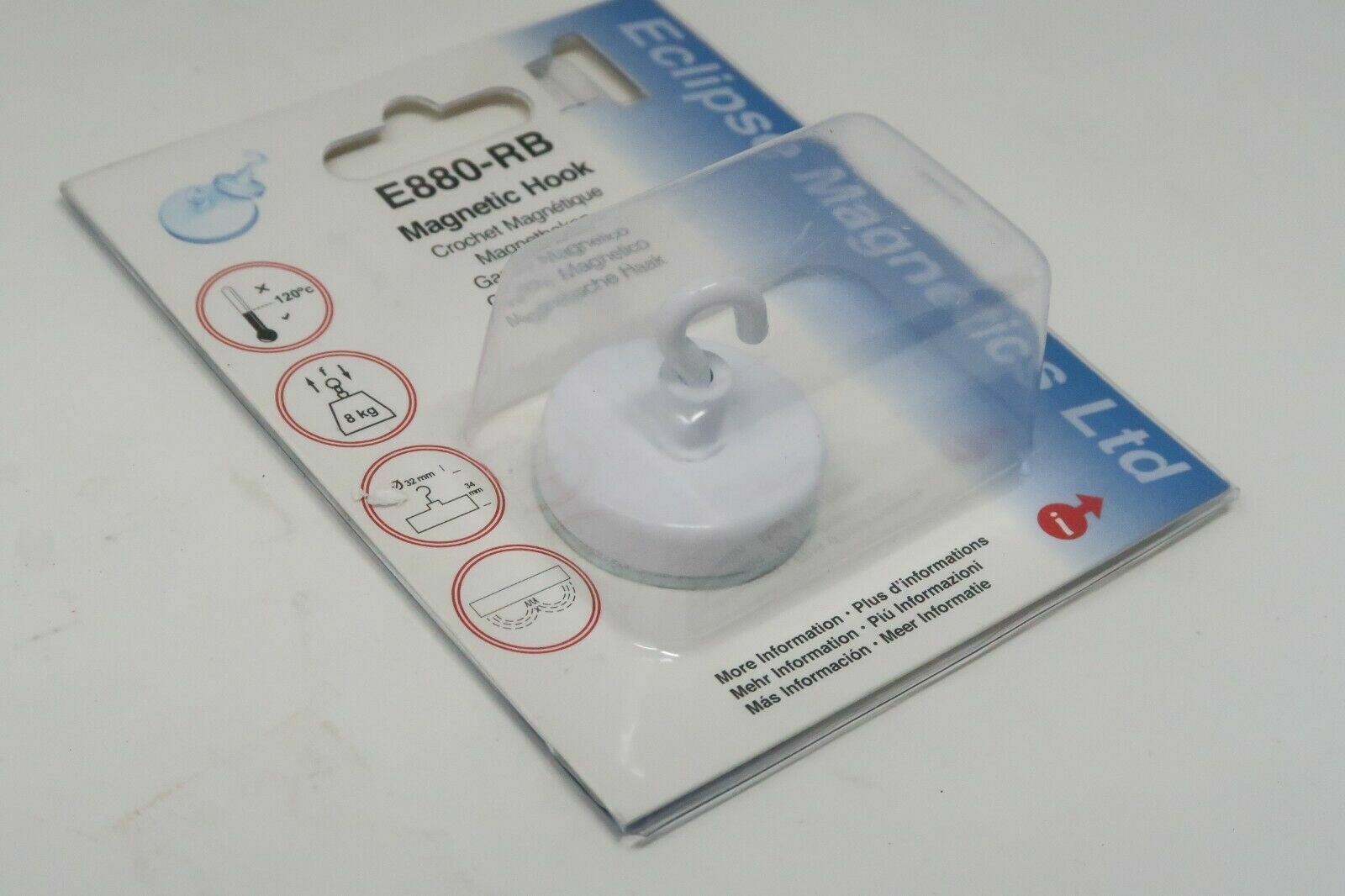 3 pcs ECLIPSE Magnets E880-RB White Ferrite Shallow Pot with magnetic hooks