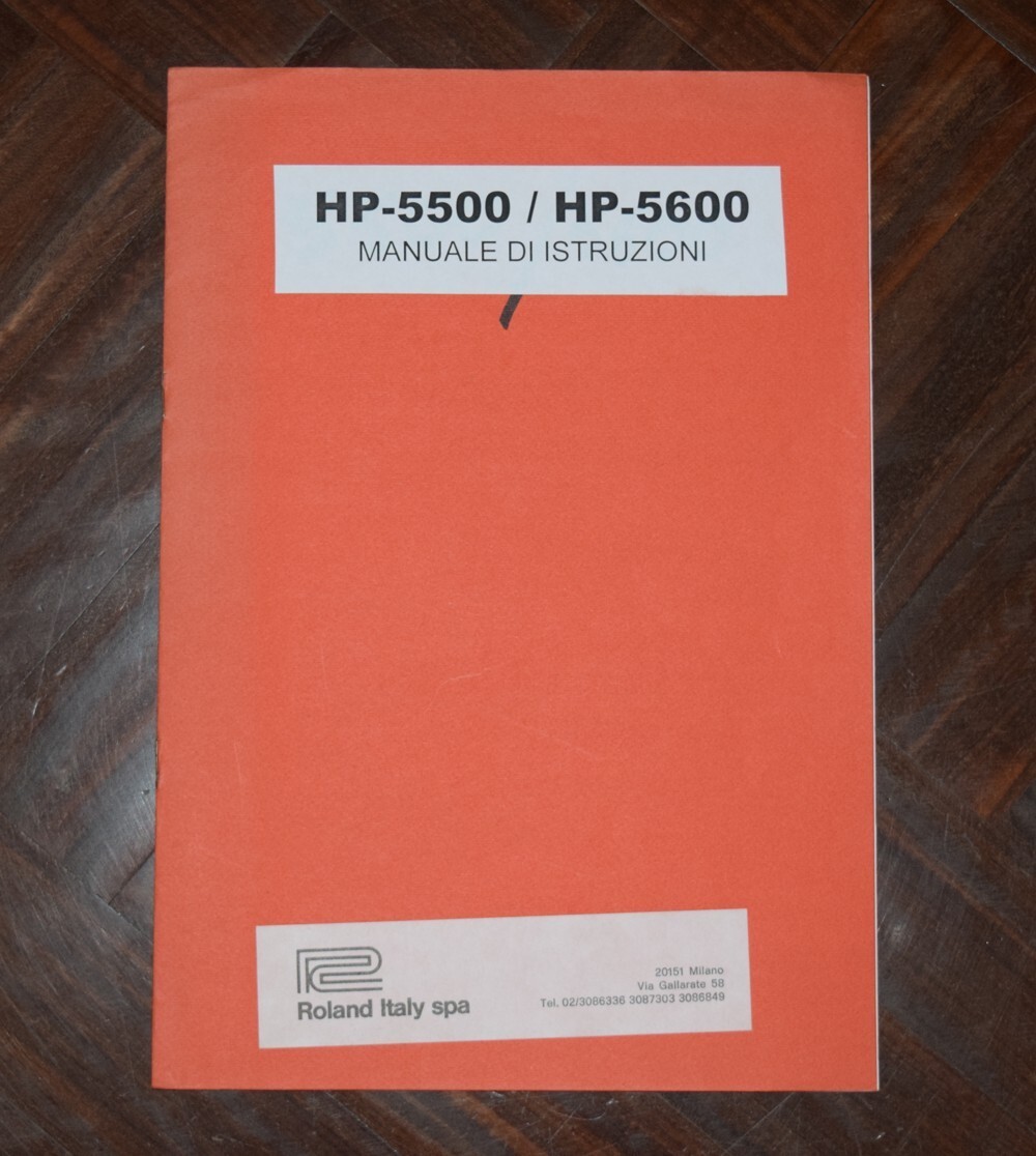 ROLAND HP-5500 HP-5600 Instruction Manual - User Manual - ITALIAN