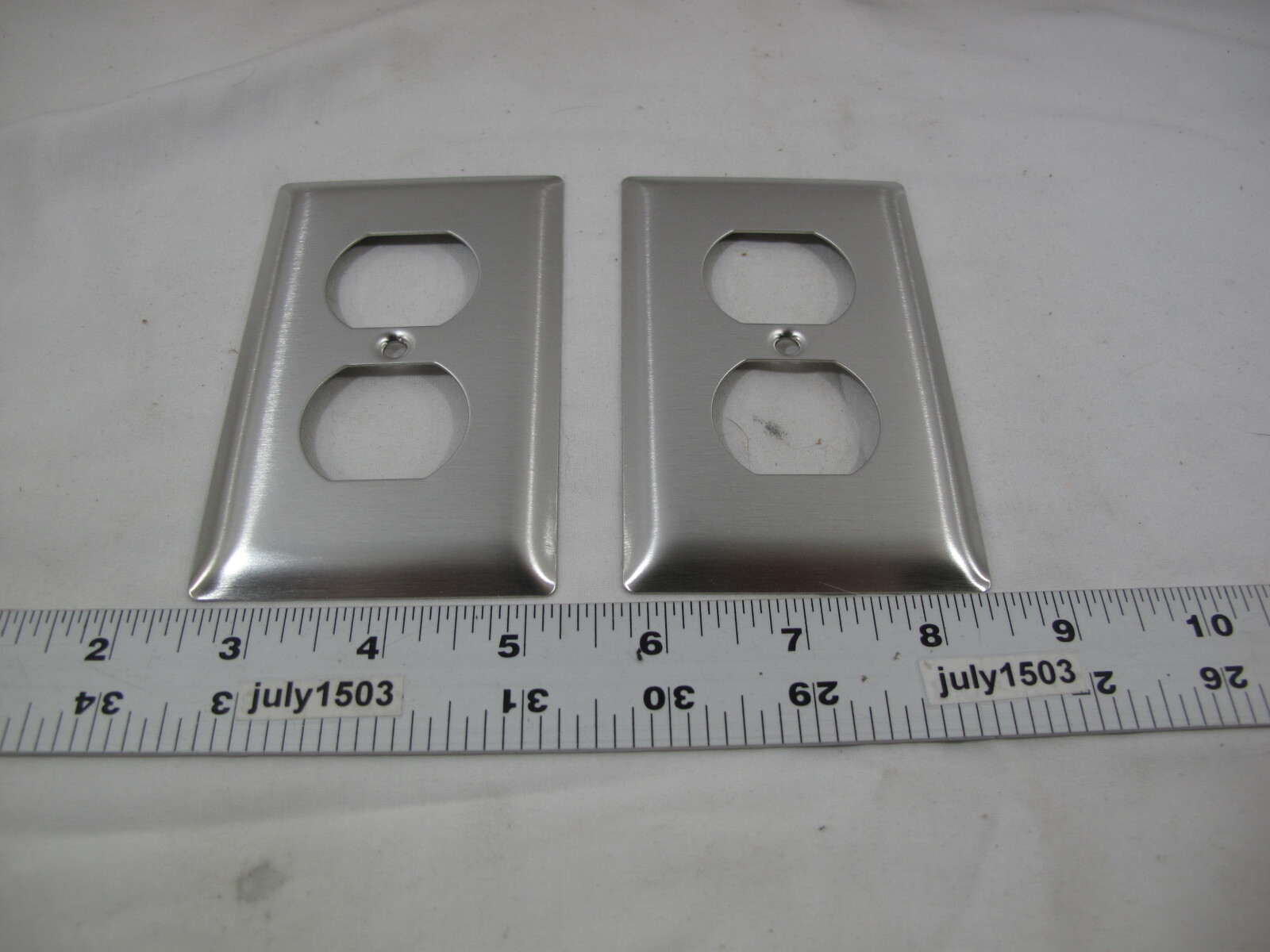 (2) NEW Pass & Seymour Stainless Steel 1 Gang Outlet Cover SS8