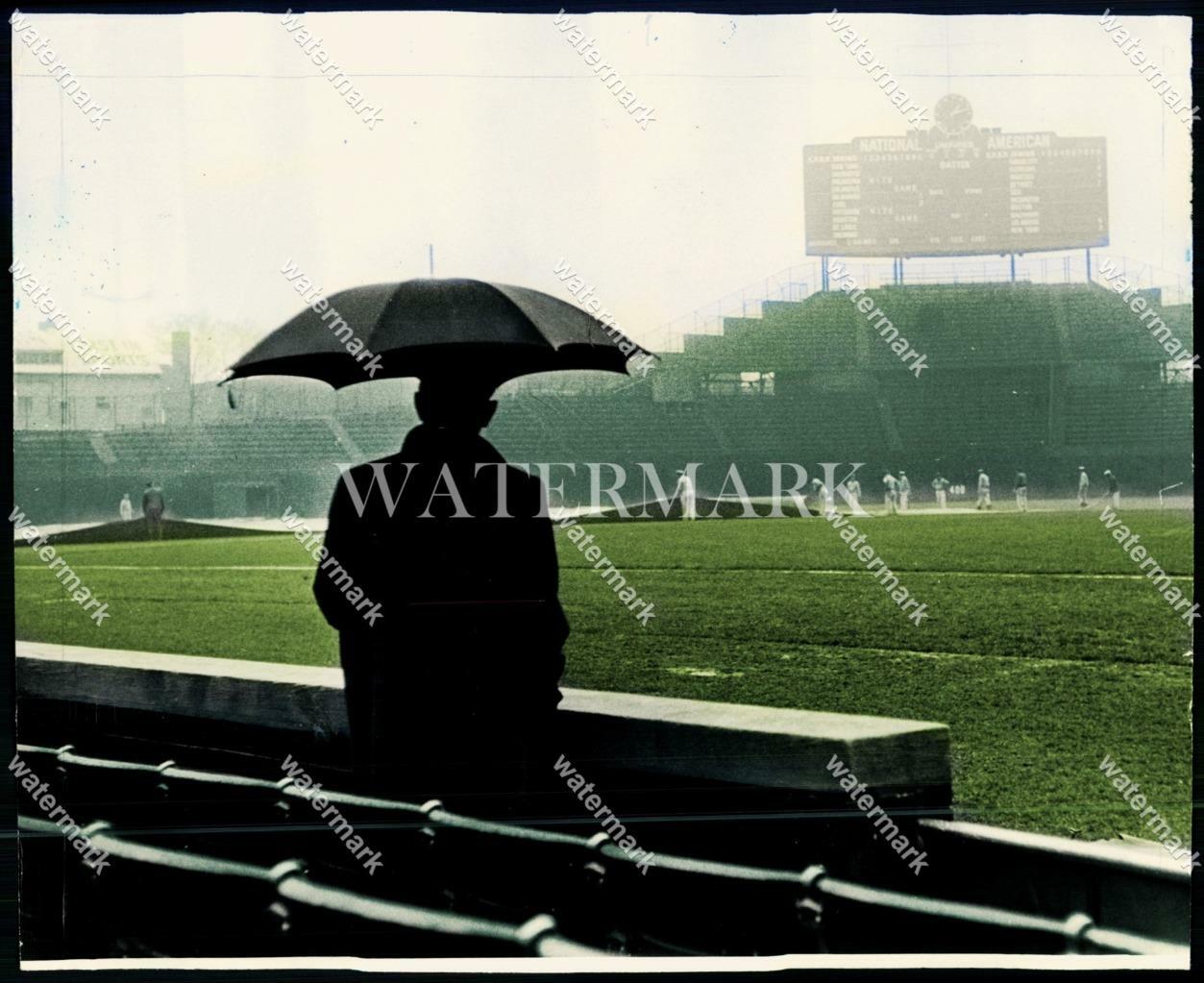 BS585 Baseball Rain Out Day At Ballpark 8x10 11x14 16x20 Colorized Photo