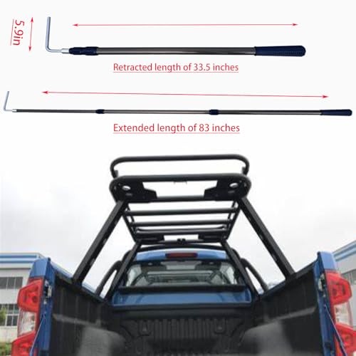 Telescoping Truck Bed Hook - 83" Pickup Cargo Grabber with Telescoping Handle