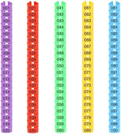 Chicken Leg Bands - Numbered & Multi-Colored Poultry Plastic Band for Ducks, Tur
