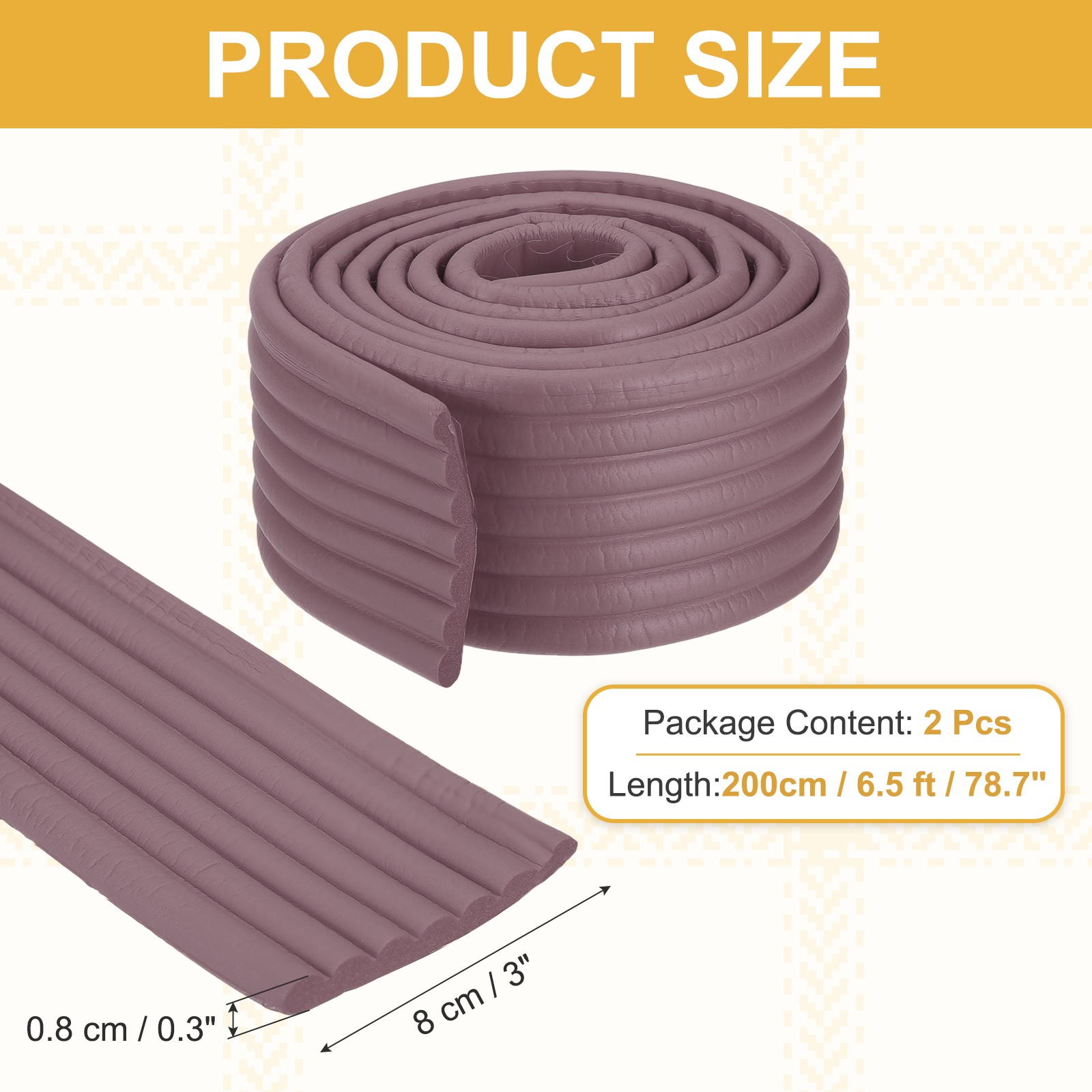 Bunk Bed Ladder Pad, (2m/6.5 Ft, Brown)(2 Pcs), Bunk Bed Step Foam Padding