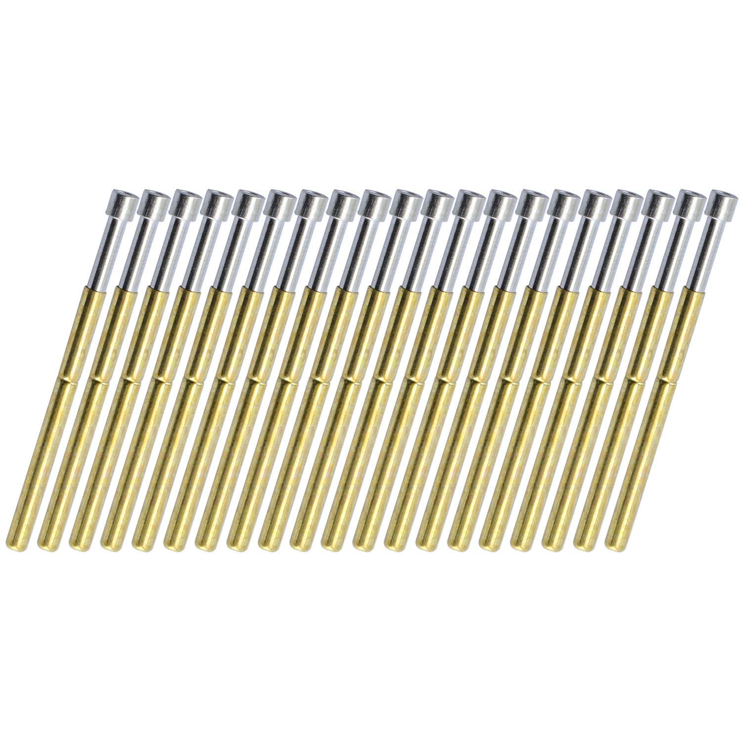 20 PCS P125A Spring Test Probe Pogo Pin 2.5mm Tip 2.02mm Thimble 33.35mm