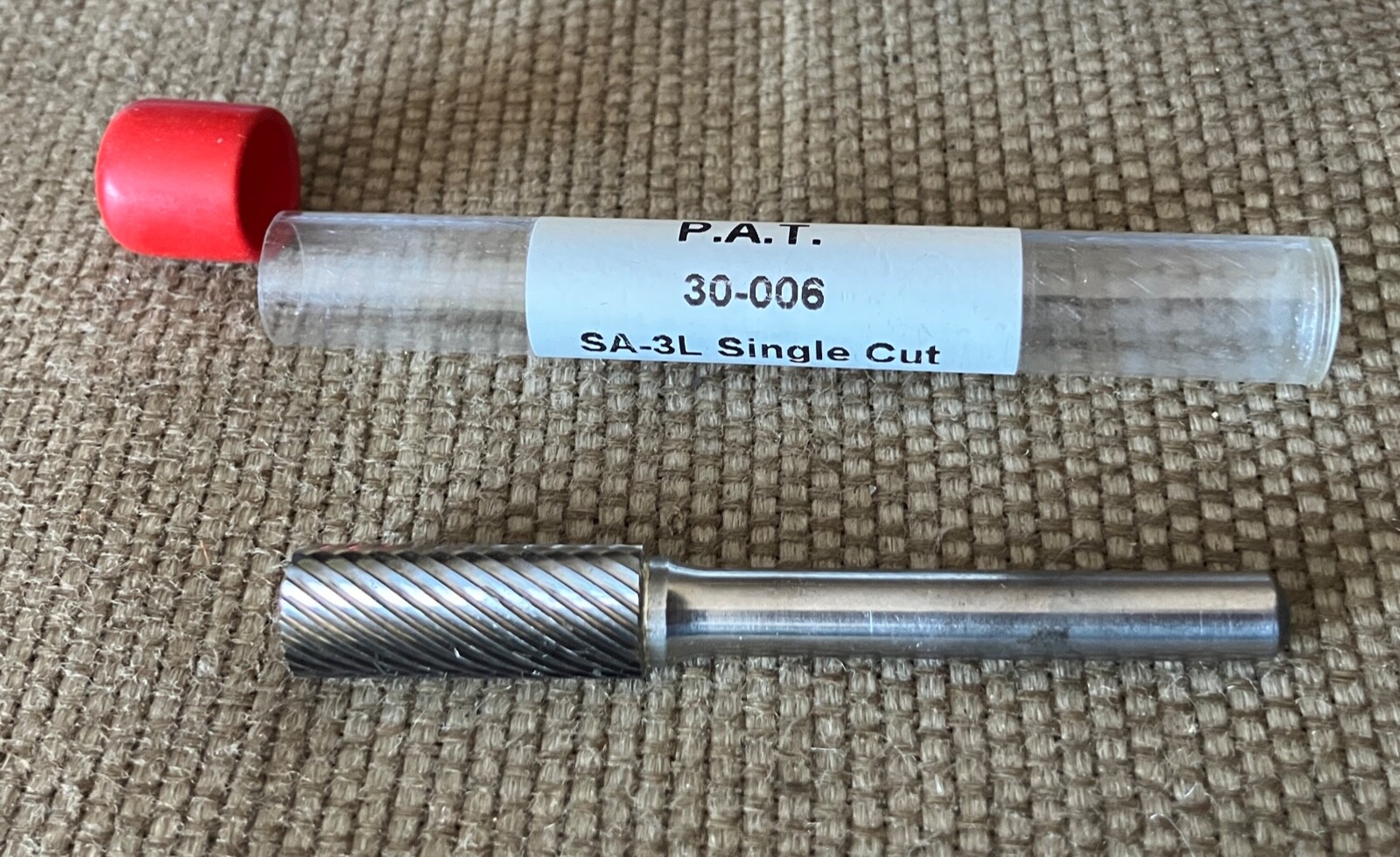 Pan Am Tool Carbide Burr (SA-3L) Cylindrical - 1/4" x 3/8" x 1" x 2-3/4" USA