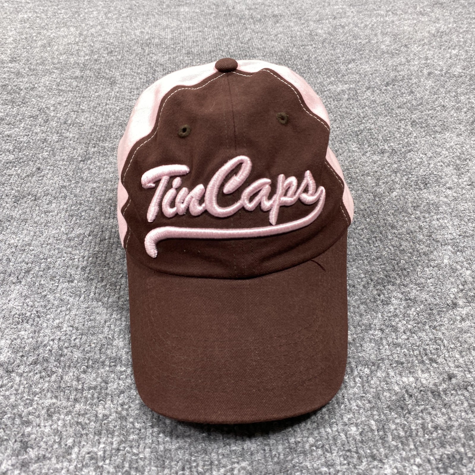 TinCaps Hat Cap Strap Back Womens One Size Brown MILB Baseball Adjustable