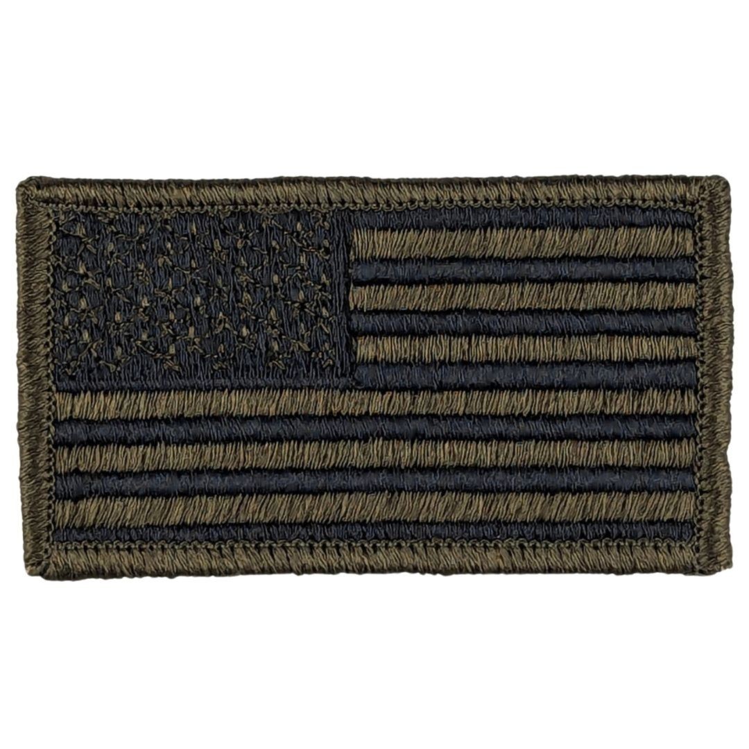 American Flag Patch - Subdued Olive Drab OD Green - Sew-On Tactical Patch