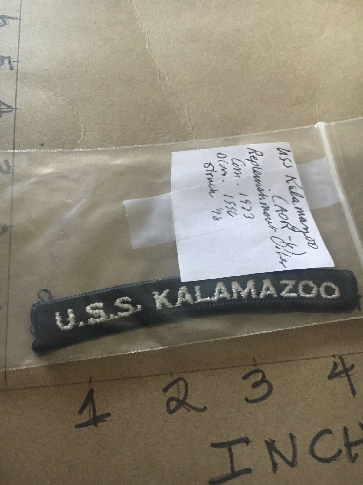 US NAVY SHOULDER STRIP TAB *** rocker *** Patch USS Kalamazoo