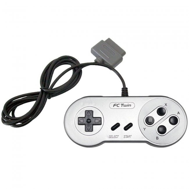 New Super Nintendo SNES System Console Replacement Controller Silver 6FT