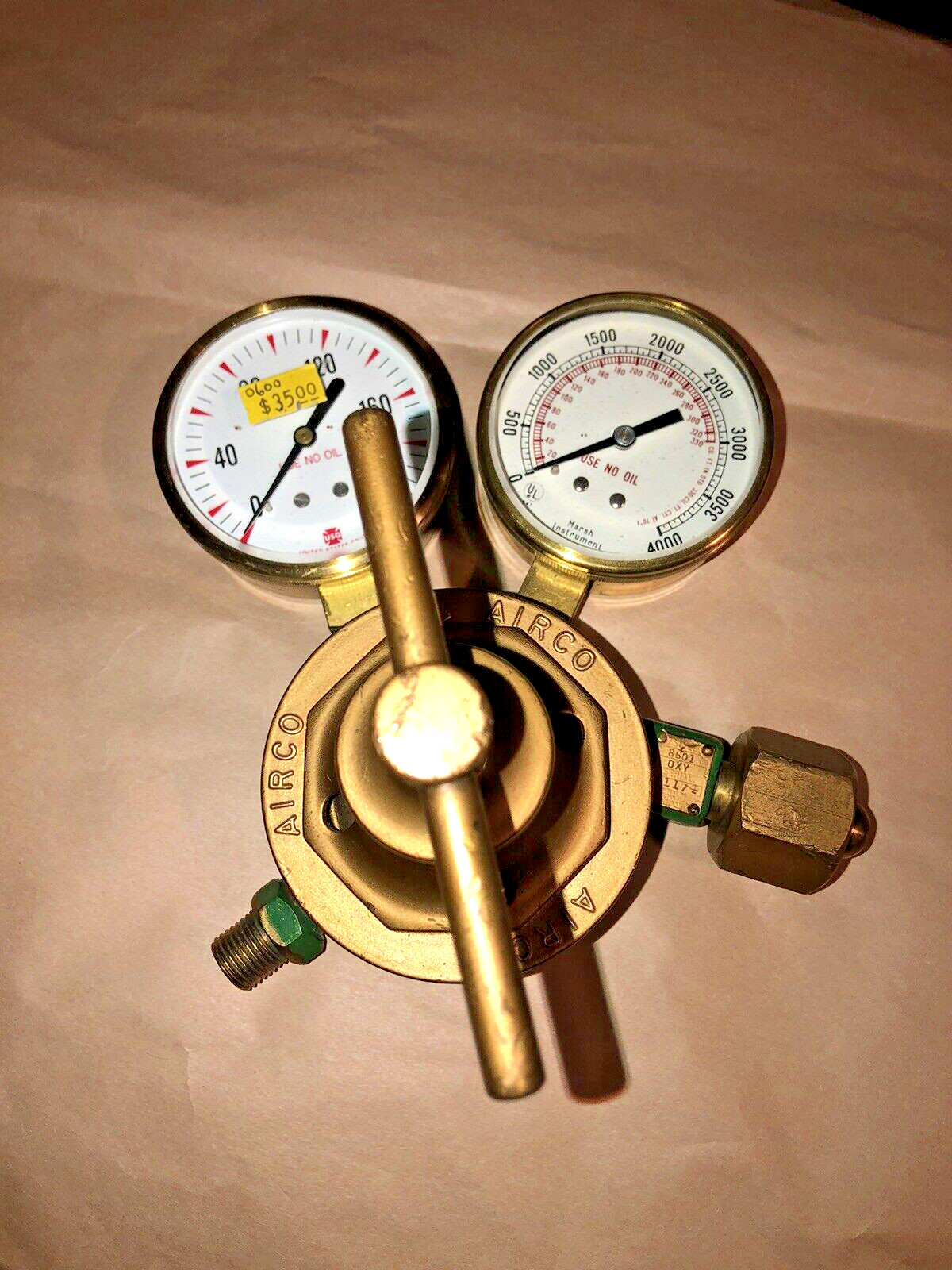 AIRCO BRASS ACETYLENE PRESSURE REGULATOR  # 8501 See Pictures to clarify type