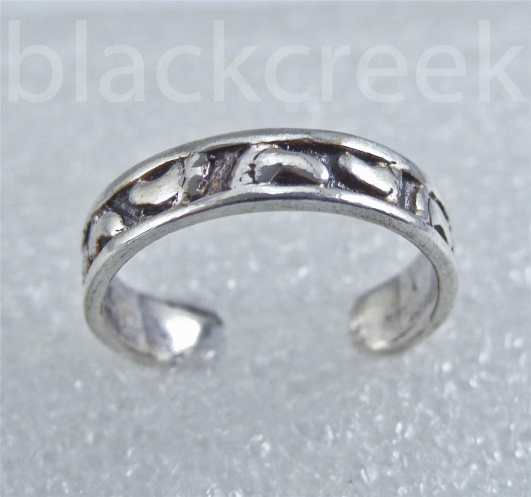 925 Sterling Silver ~ Feet ~ Adjustable~ Toe Ring