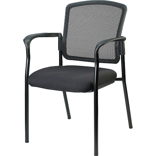 Lorell LLR23100 Breathable Mesh Guest Chair Black Fabric