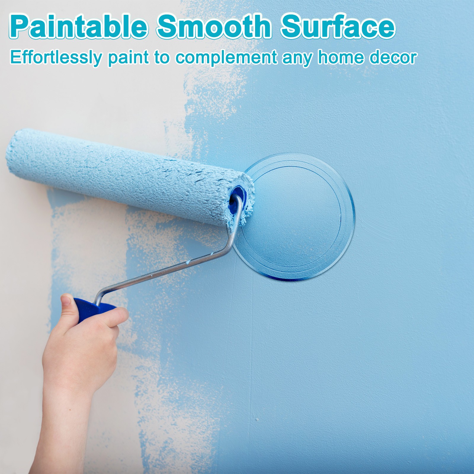 1-Pack Access Panel for Drywall, 6x6 Inch Round Plastic Removable [Silver Tone]