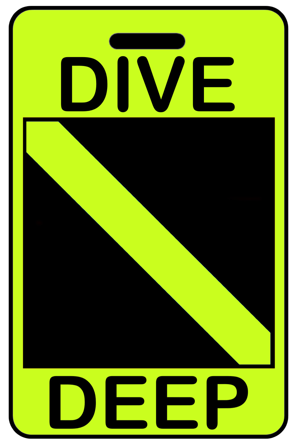 Hi-Viz Yellow Shark Bait SCUBA Diving Luggage/Gear Bag Tag - New