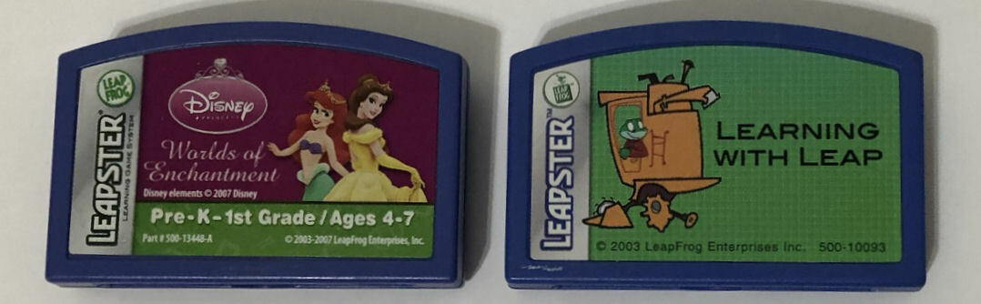 LEAPSTER 2 Cartridge Lot ! DISNEY WORLDS OF ENCHANTMENT & LEARNING W/LEAP !