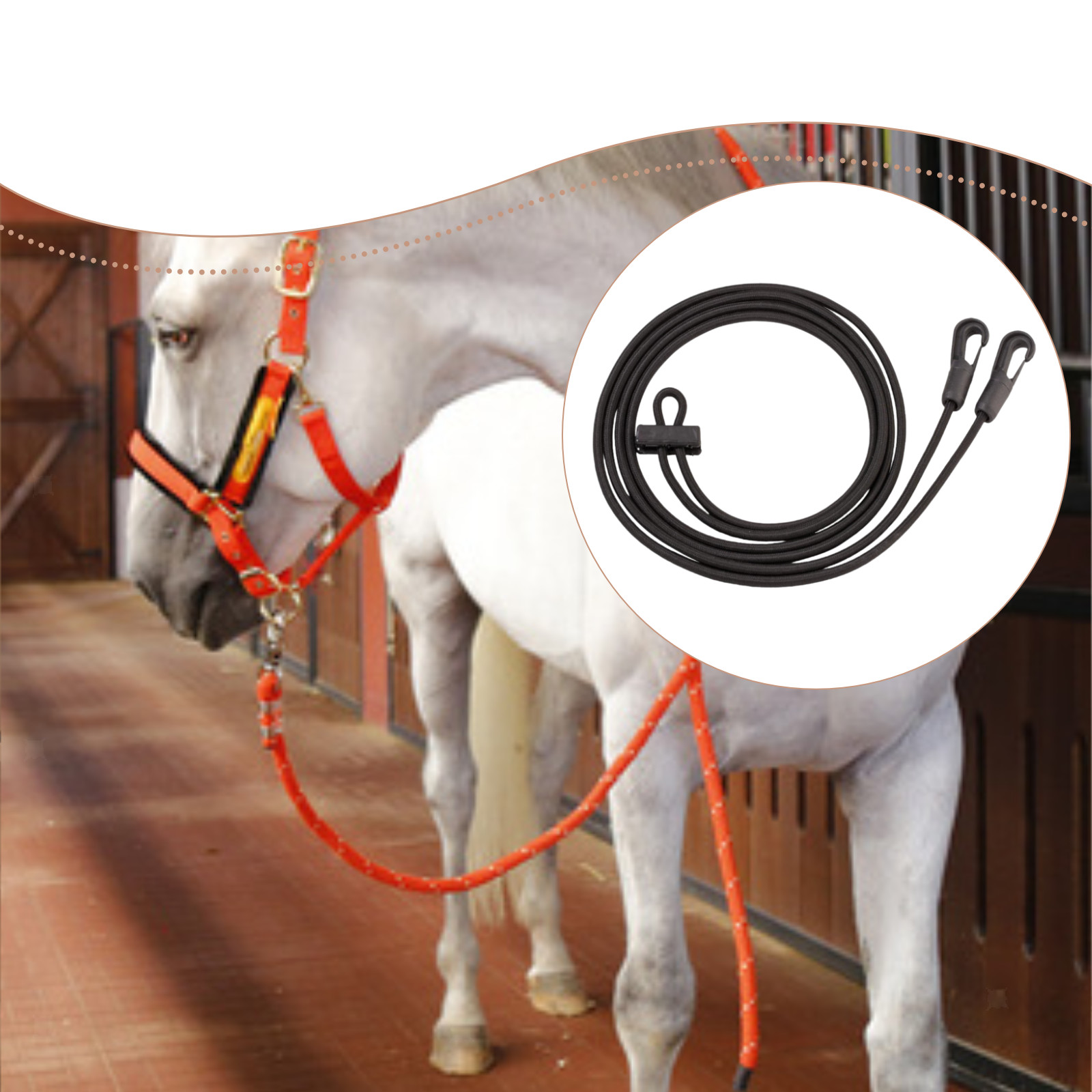 Horse Roping Reins Pulling Training Rope Professional Adjustable Nylon Harness